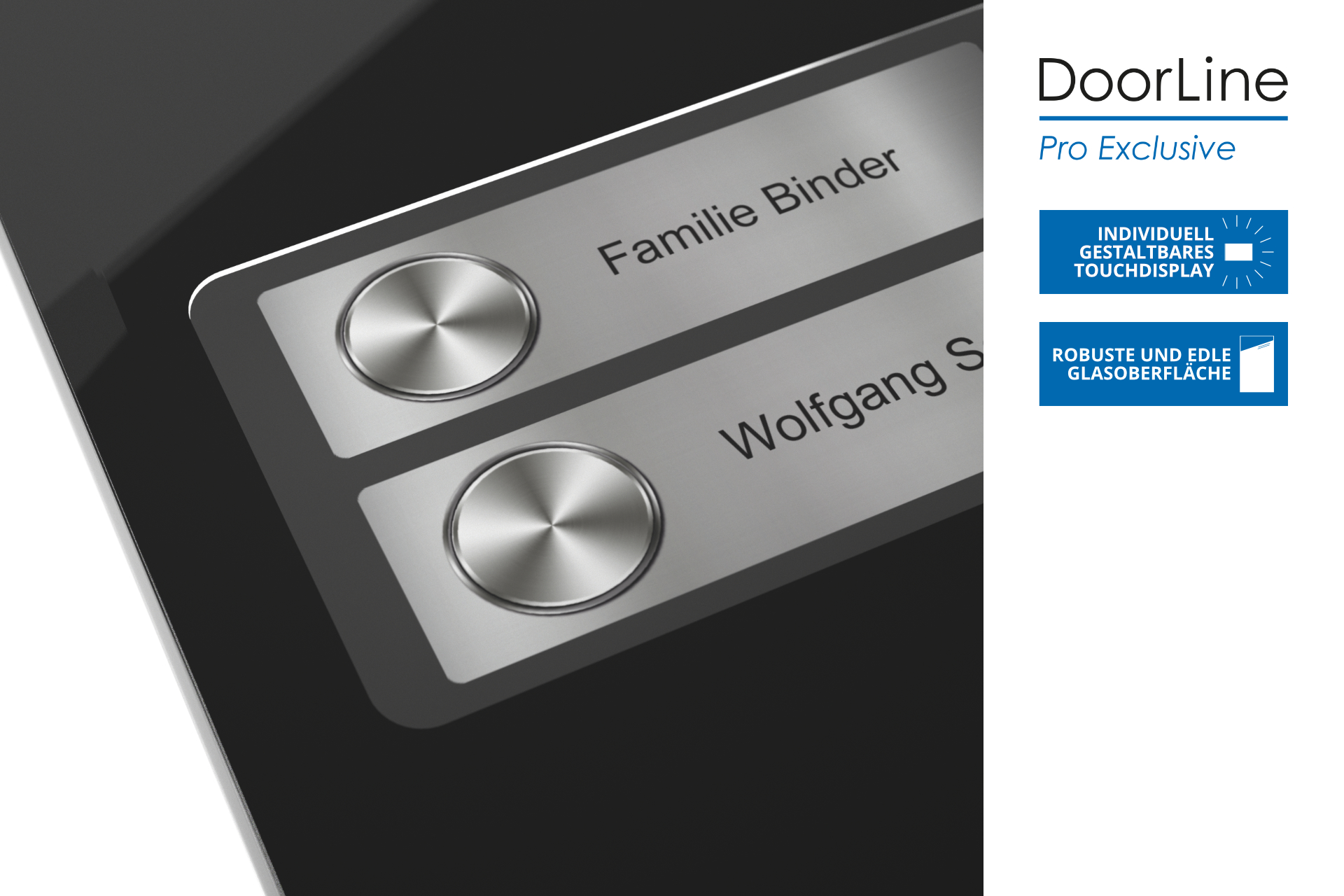 DoorLine Pro Exclusive | Türsprechanlage für Telefonanlage/Router | Touchdisplay | bis zu 4 Klingeltasten | Zutrittskontrolle