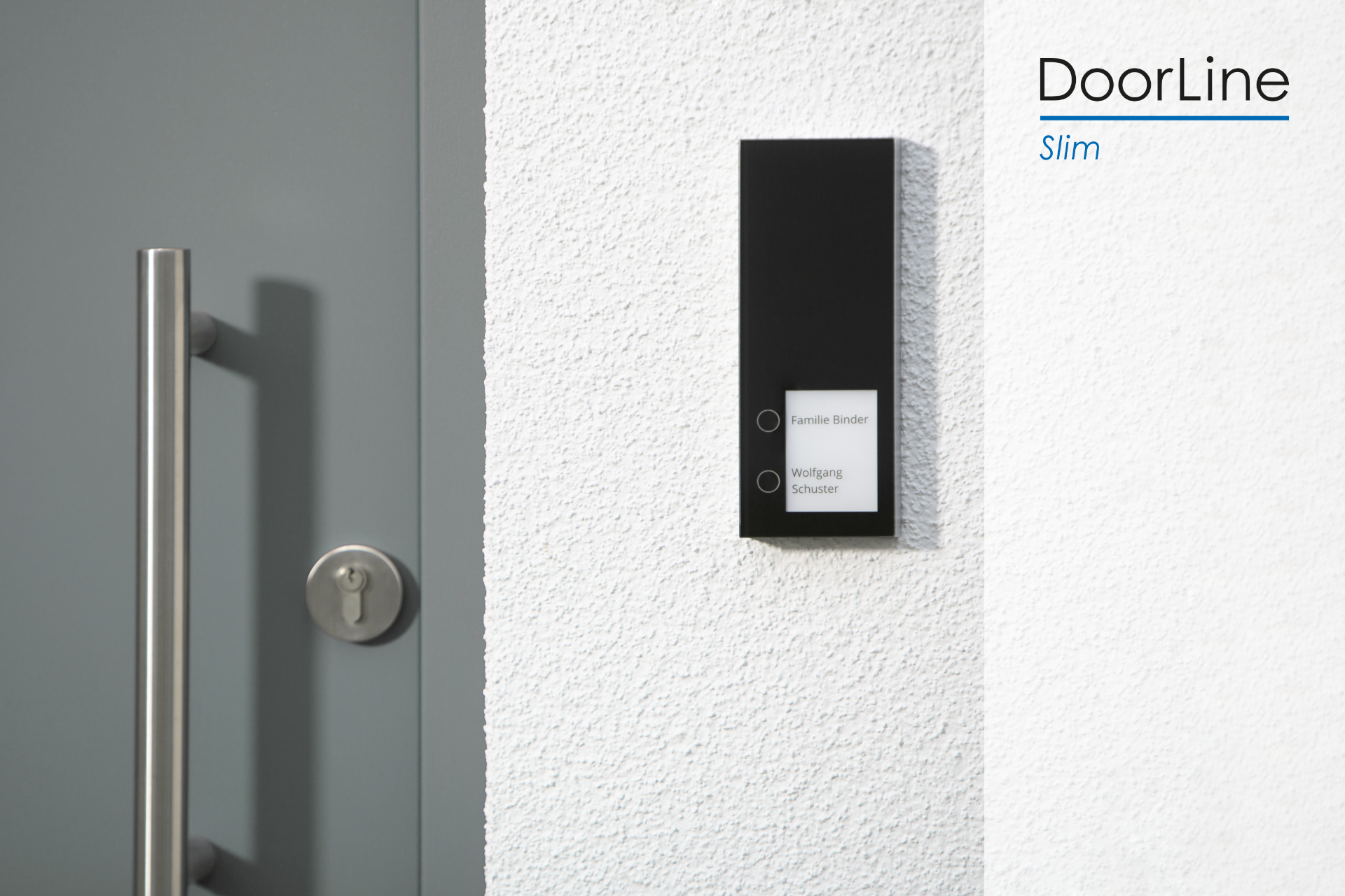 DoorLine Slim | Türsprechanlage für Telefonanlage/Router | 2 Taster | Rufweiterleitung